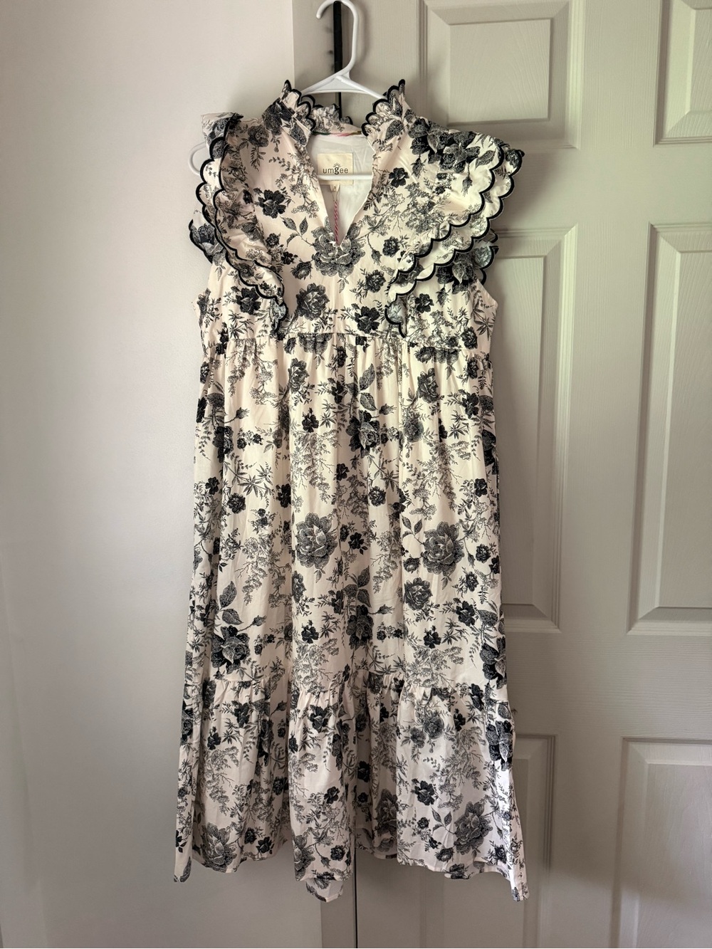 Umgee Cream Dress with Black Floral Print
